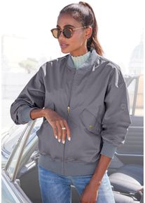Damen Blouson, blau, casual, Gr. S, French Connection, unifarben, Web, Obermaterial: 100% Polyester. Futter: 85% Polyester, 15% Baumwolle.