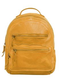 CLUTY Cityrucksack, gelb, Rindsleder, Leder, unifarben, casual, Rucksäcke, echt Leder, Made in Italy