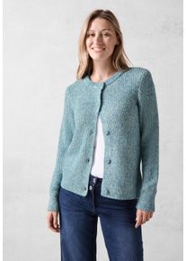 Cecil Damen Cardigan, blau, casual, Gr. XXL, meliert, Web, 68% Baumwolle, 32% Polyacryl, Strickjacken, mit dekorativer Knopfleiste