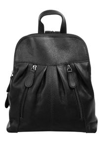CLUTY Cityrucksack, schwarz, Rindsleder, Leder, Retro, casual, Rucksäcke, echt Leder