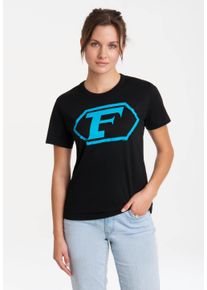 logoshirt Damen T-Shirt "Captain Future Logo", schwarz, casual, Gr. S, unifarben, 100% Baumwolle, Shirts, mit lizenziertem Print