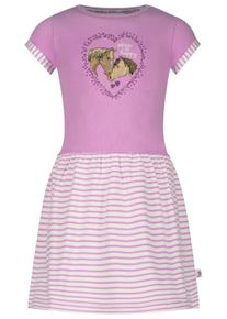 SALT & PEPPER SALT AND PEPPER Mädchen Jerseykleid "Fabulous", lila, casual, Gr. 92, gestreift, unifarben, 95% Baumwolle, 5% Elasthan, Kleider, mit Pferde