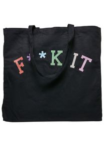 MisterTee Damen Umhängetasche "MisterTee Unisex Fuck It Oversize Canvas Tote Bag", schwarz, Baumwolle, unifarben, Taschen
