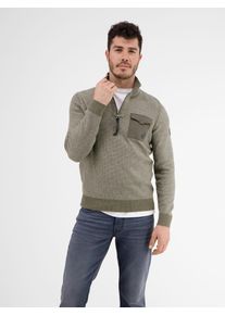 Lerros Herren Strickpullover "Lerros Stricktroyer in kerniger Optik", grün, Gr. S, 100% Baumwolle, Pullover