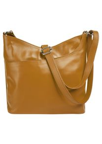 Samantha Look Damen Umhängetasche, gelb, Leder, unifarben, Taschen, echt Leder, Made in Italy