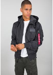 Herren Bomberjacke "Alpha Industries Men - Bomber Jackets MA-1 LW Hooded", grau, Gr. S, Alpha Industries, Obermaterial: 100% Nylon, Futter: 100%
