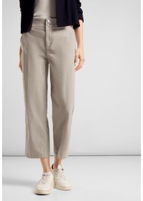 Street One Damen Cordhose, beige, casual, Gr. 42, unifarben, Web, Stoff, 98% Baumwolle, 2% Elasthan, Hosen, aus Baumwolle mit Stretchanteil