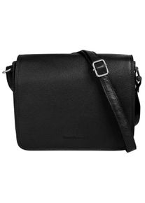 Bruno Banani Damen Umhängetasche, schwarz, Leder, unifarben, leicht glänzend, Taschen, echt Leder
