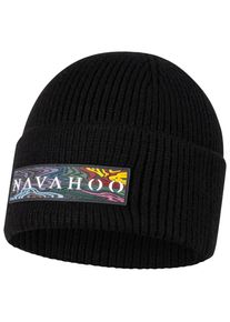 Navahoo Damen Strickmütze "Keksmagie 14", schwarz, Strick, Material: 50% Viskose, 30% Nylon, 20% Polyester, Mützen, Stylische Mütze mit großem