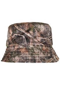 Flexfit Damen Flex Cap "Flexfit Bucket Hat Sherpa Real Tree Camo Reversible Bucket Hat", bunt, casual, 100% Polyester, Caps