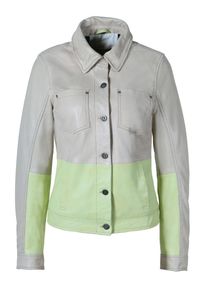 Freaky Nation Damen Lederjacke "TwoToned-FN", beige, Gr. M, Oberstoff: 100% Leder; Futter: 100% Baumwolle, Jacken