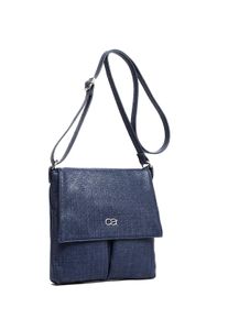 Damen Umhängetasche "Flechty", Collezione Alessandro, blau, Polyurethan (PU), Taschen, mit vielen Fächern, in Flechtoptik