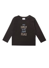 Liliput Herren Sweatshirt "Happy Place", grau, Gr. 74, bedruckt, 100% Baumwolle, Sweatshirts, mit niedlichem Schriftzug-Print