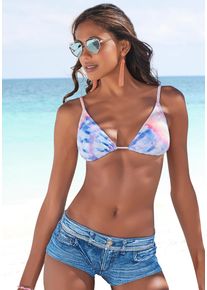 Kangaroos Damen Bikini-Hotpants "Patty", blau, Gr. 34, bedruckt, Polyamid, Badehosen, mit recyceltem Polyamid