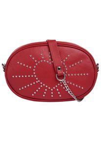 CLUTY Damen Gürteltasche, rot, Leder, Taschen, echt Leder, Made in Italy