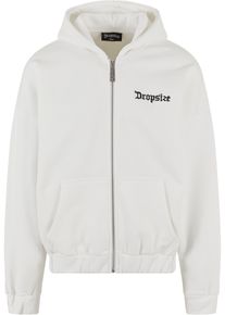 DROPSIZE Herren Sweatjacke "Dropsize Herren Super Heavy Oversize Blank Zip Hoodie", weiß, Gr. XS, 70% Baumwolle, 30% Polyester, Sweatjacken
