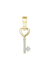 Vivance Damen Ketten-Anhänger "375/- Gelbgold bicolor Zirkonia", ONE-SIZE, Gold, 0,5 g, bunt, Gold, Schmuckanhänger