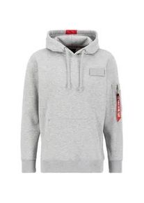 Hoodie Alpha Industries "Alpha Industries Men - Hoodies Red Stripe Hoodie" Gr. S, grau (grau heather) Herren Sweatshirts