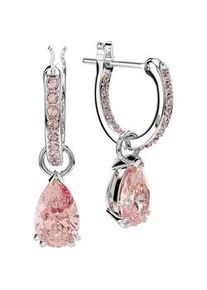 Paar Creolen Swarovski "Ohrringe Millenia Attract Drop, Tropfenschliff 5636716 5723564 5723566" Ohrringe Gr. Metall, rosa (metallfarben-rosa + rosa) Damen mit Swarovski Kristall