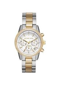 Chronograph Michael Kors "RITZ, MK6474" Armbanduhren silberfarben (silberfarben, goldfarben) Damen Quarzuhr, Armbanduhr, Damenuhr, Stoppfunktion, Edelstahlarmband