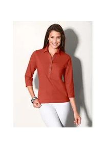 Poloshirt Casual Looks "Poloshirt" Gr. 42, rot (rostrot) Damen Shirts