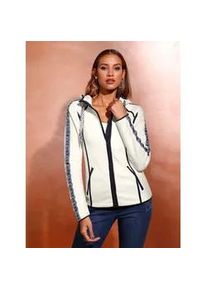 CRÉATION L Fleecejacke CREATION L Gr. 44, beige (ecru-marine) Damen Jacken