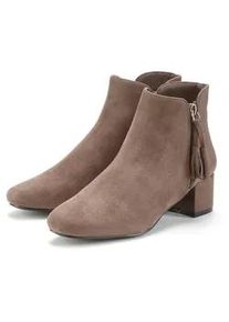 Stiefelette Lascana Gr. 38, braun (braun-taupe) Damen Schuhe Stiefel, Boots mit bequemem Blockabsatz VEGAN