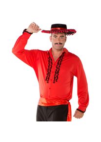 buttinette Hemd "R&uuml;schen" f&uuml;r Herren, rot/schwarz
