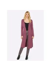 Longstrickjacke Heine Gr. 46, lila (mauve) Damen Strickjacken