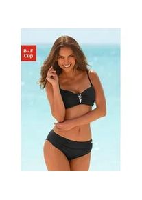 Bügel-Bikini Lascana Gr. 38, Cup C, schwarz Damen Bikini-Sets mit Pailletten-Verzierung