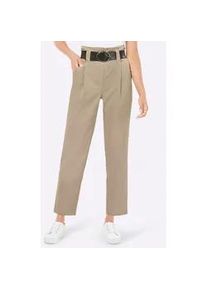 CRÉATION L Bundfaltenhose CREATION L Gr. 52, Normalgrößen, beige Damen Hosen