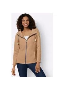 Fleecejacke Casual Looks Gr. 54, braun (camel) Damen Jacken