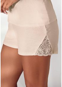 Lascana Schlafshorts beige Gr. 32/34 für Damen. Loose Fit. Nachhaltig.