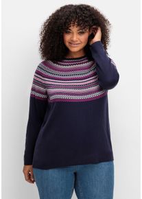 Große Größen Norwegerpullover in kuschelig weicher Qualität Gr. 44 blau von sheego für Damen