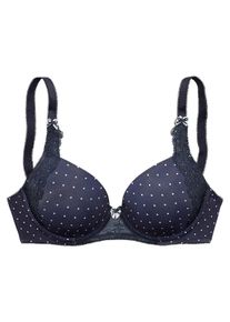 Große Größen Lascana Schalen-BH mit Bügel und Spitze Gr. 90B blau für Damen