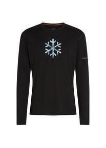 Icebreaker Merino 200 Oasis L/S Crewe POW Merinounterwäsche Herren (Gr M |schwarz)
