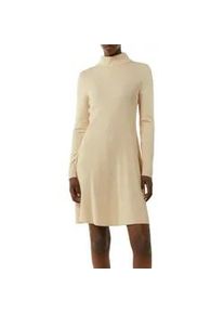 comma, Strickkleid COMMA Gr. 46, N-Gr, beige Damen Kleider mit Rippstruktur