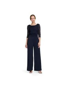 Overall Vera Mont "Vera Mont Jumpsuit mit Spitze" Gr. 34, Normalgrößen, blau (night sky) Damen Overalls Spitze