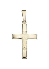 Kreuz-Anhänger Jobo "Anhänger Kreuz" Schmuckanhänger Gr. Gelbgold 585, gelb (gelbgold 585) Damen 585 Gold