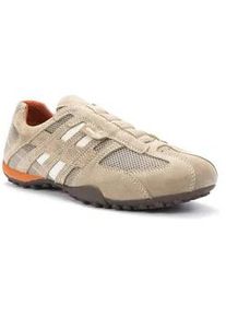 Slip-On Sneaker Geox "UOMO SNAKE" Gr. 39, beige (beige, orange) Herren Schuhe Slipper, Freizeitschuh mit Ziernähten und Geox Spezial Membrane