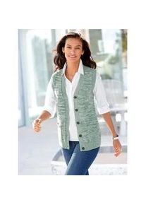 Strickweste Casual Looks Gr. 44, grün (jade, ecru, meliert) Damen Westen