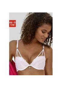 Push-up-BH Lascana Gr. 80, Cup D, weiß Damen BHs mit edlem Schmuckaccessoire, Dessous