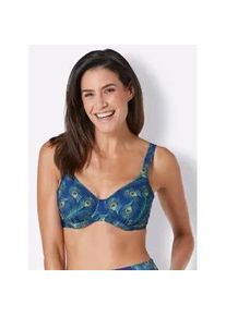 Bügel-Bikini-Top feel good Gr. 50, Cup C, bunt (royalblau, blaugrün, bedruckt) Damen Bikini-Oberteile