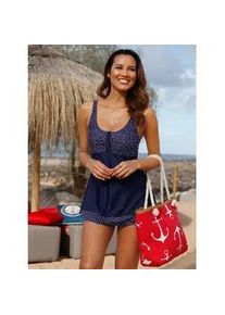 Tankini-Top feel good Gr. 44, Cup C, bunt (marine, rot, bedruckt) Damen Bikini-Oberteile