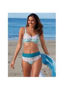 Bustier-Bikini-Top feel good Gr. 38, Cup B, blau (topas, magenta, bedruckt) Damen Bikini-Oberteile