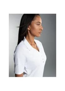 Poloshirt TRIGEMA "TRIGEMA aus Baumwolle mit Kristallsteinen" Gr. S, weiß Damen Shirts