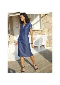 Sommerkleid Casual Looks "Kleid" Gr. 21, Kurzgrößen, blau (jeansblau) Damen Kleider