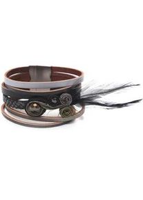 Armband Collezione Alessandro "India" Gr. Leder, schwarz Damen Armbänder