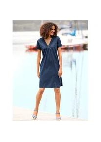 Jeanskleid Casual Looks "Kleid" Gr. 44, Normalgrößen, blau (blue-stone-washed) Damen Kleider