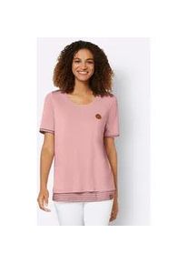 2-in-1-Shirt Casual Looks "Longshirt" Gr. 40, rosa (rosenquarz) Damen Shirts